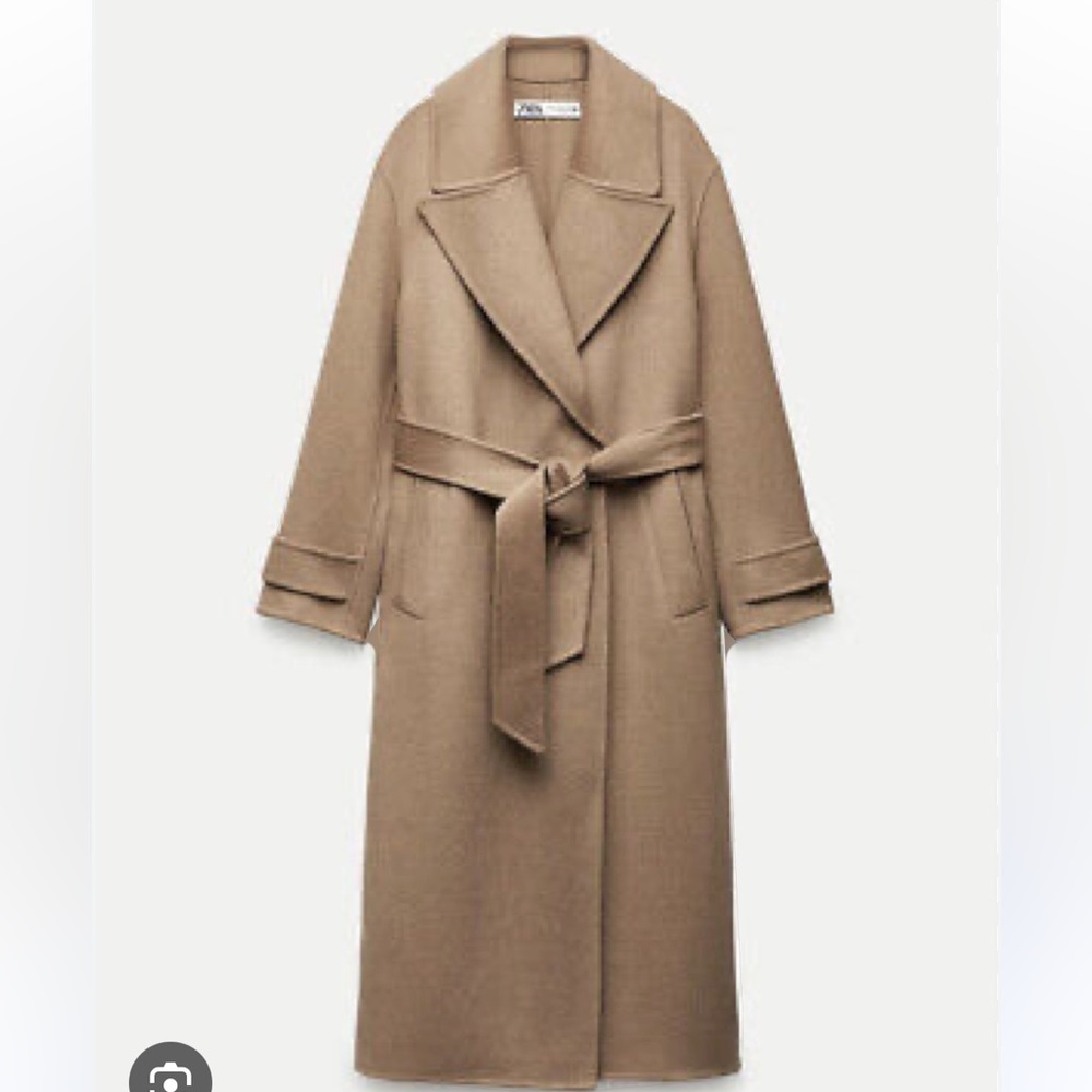 ZARA DOUBLE FACE WOOL COAT ZW COLLECTION DARK CAMEL S 7522/264